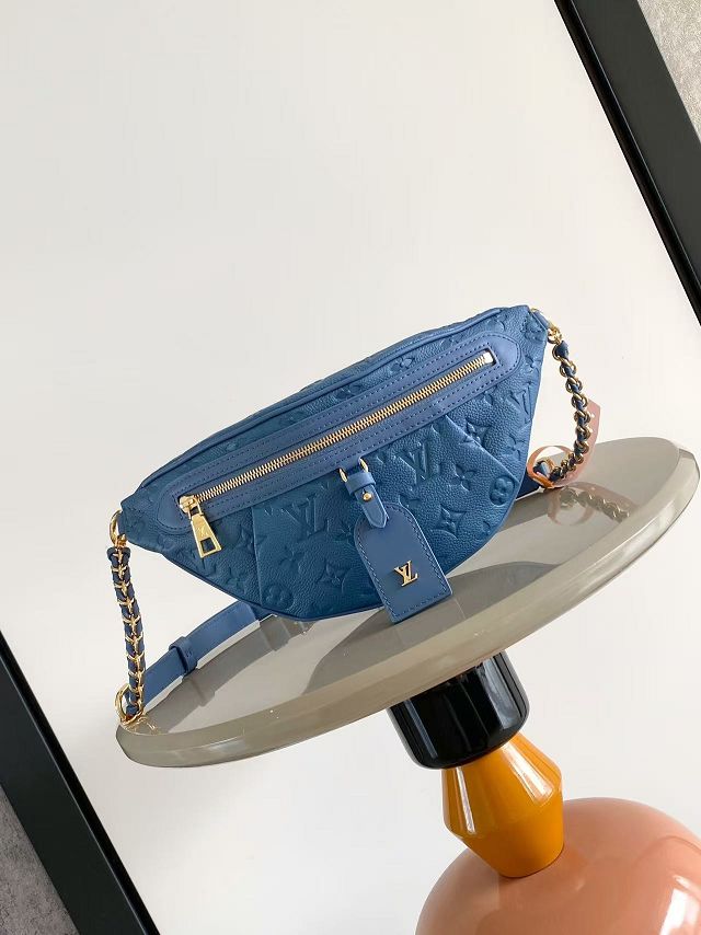 Louis vuitton original calfskin high rise bumbag PM M28356 blue