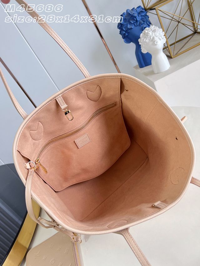 Louis vuitton original calfskin neverfull MM M29486 hazelnut