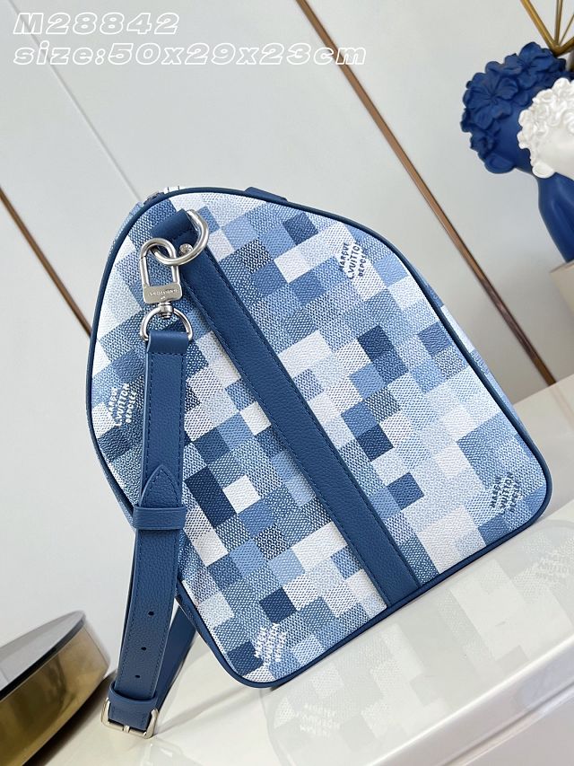 Louis vuitton original denim keepall 45 M28842 blue