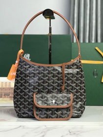 Goyard original canvas hobo boheme mini bag GY0142 black&brown