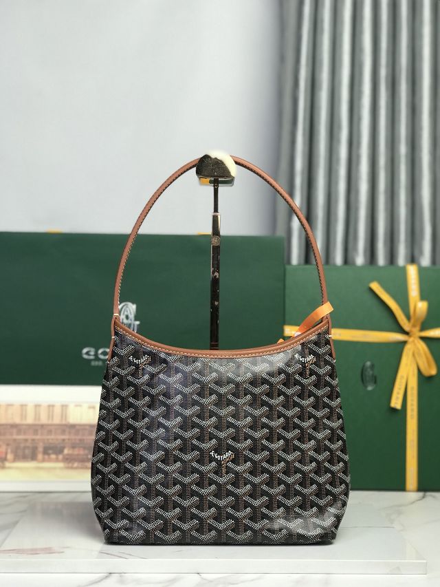 Goyard original canvas hobo boheme mini bag GY0142 black&brown