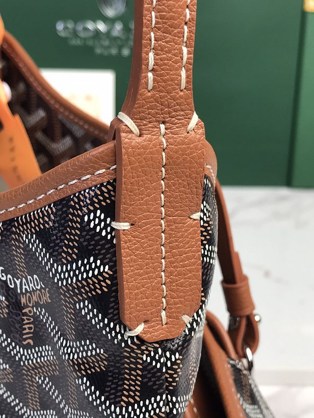 Goyard original canvas hobo boheme mini bag GY0142 black&brown