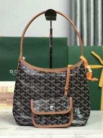 Goyard original canvas hobo boheme mini bag GY0142 black&brown
