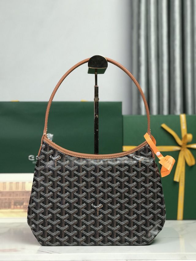 Goyard original canvas hobo boheme mini bag GY0142 black&brown