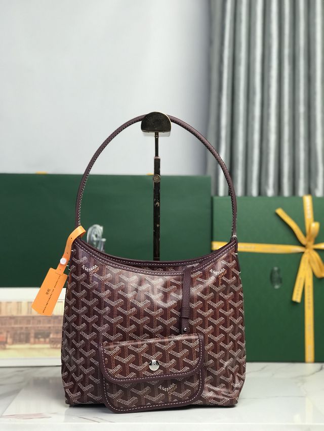 Goyard original canvas hobo boheme mini bag GY0142 burgundy