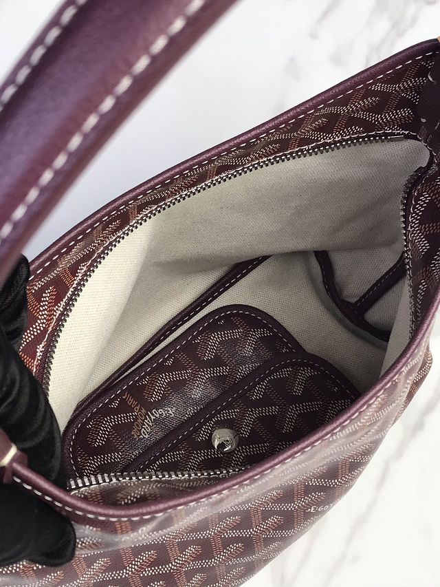 Goyard original canvas hobo boheme mini bag GY0142 burgundy