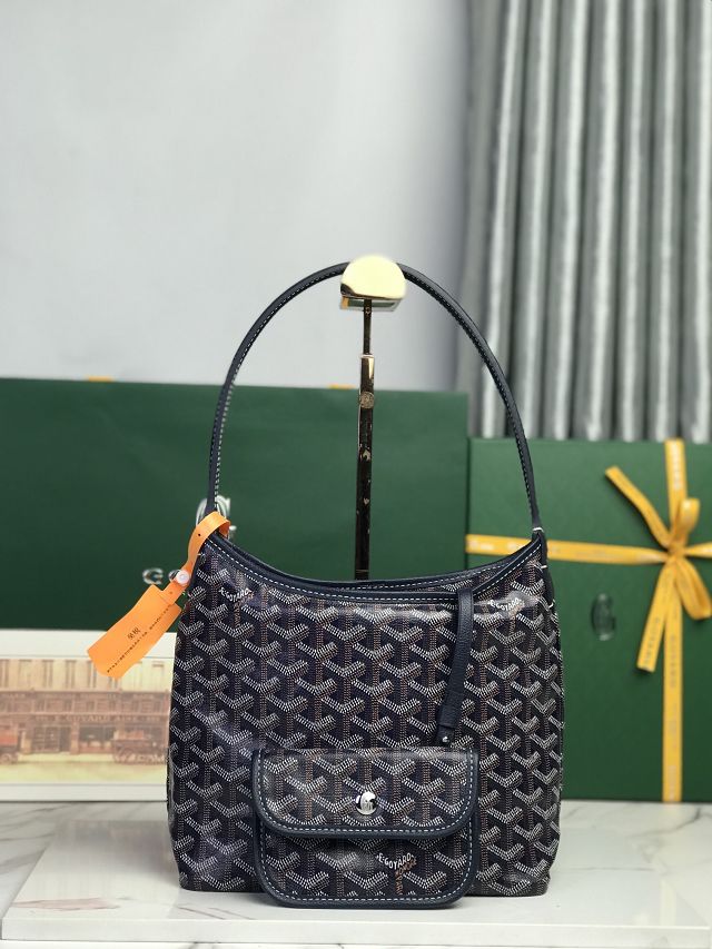 Goyard original canvas hobo boheme mini bag GY0142 dark blue