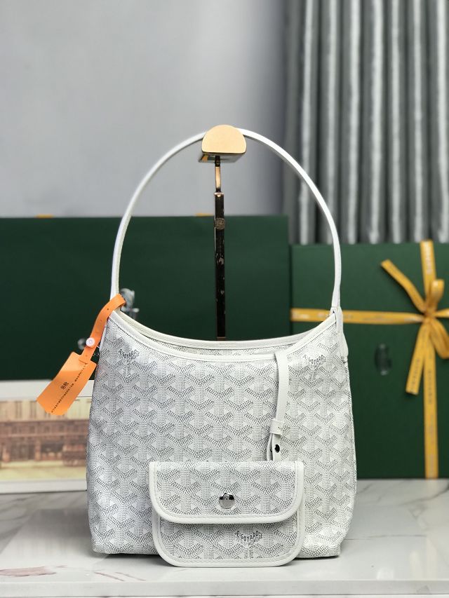 Goyard original canvas hobo boheme mini bag GY0142 white