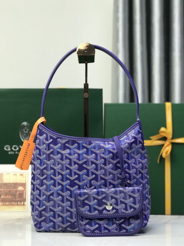 Goyard original canvas hobo boheme mini bag GY0142 blueberry purple