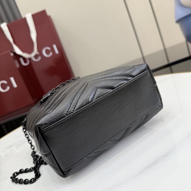 GG original calfskin marmont mini bucket bag 856404 black