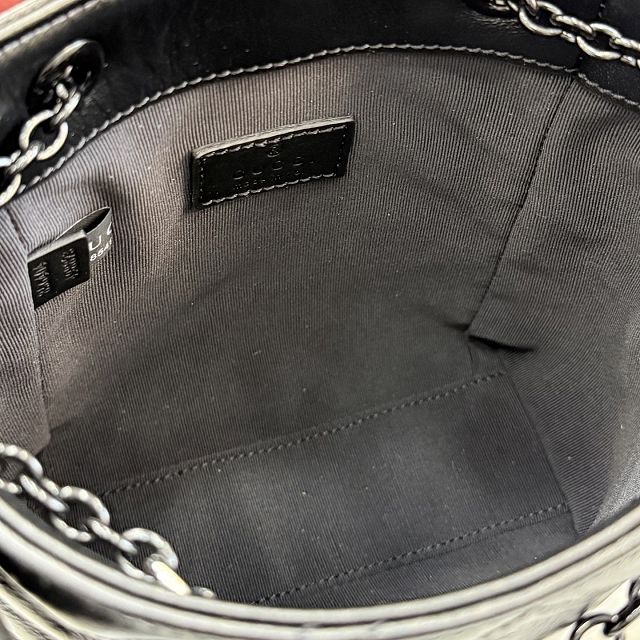 GG original calfskin marmont mini bucket bag 856404 black