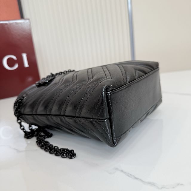 GG original calfskin marmont mini bucket bag 856404 black