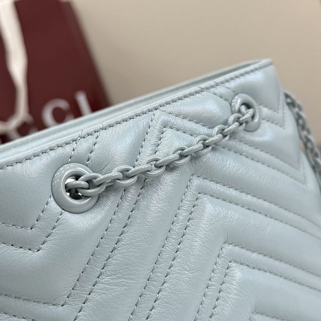 GG original calfskin marmont mini bucket bag 856404 light blue