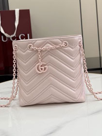 GG original calfskin marmont mini bucket bag 856404 pink