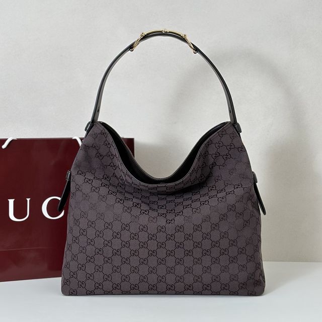 GG original canvas beatrix large tote bag 850546 dark brown