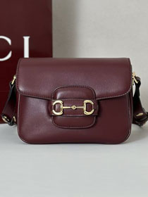 GG original soft calfskin horsebit 1955 aura mini shoulder bag 847064 bordeaux