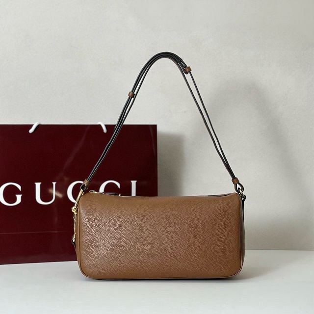 GG original calfskin half horsebit medium bag 860787 brown