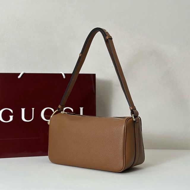 GG original calfskin half horsebit medium bag 860787 brown