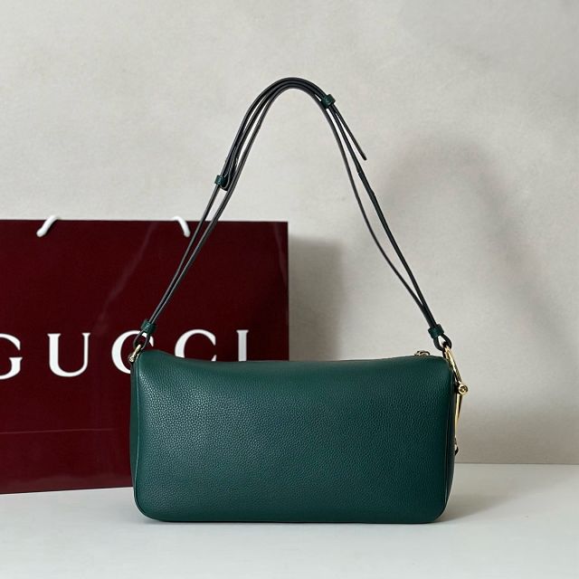 GG original calfskin half horsebit medium bag 860787 green