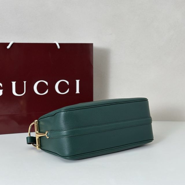GG original calfskin half horsebit medium bag 860787 green