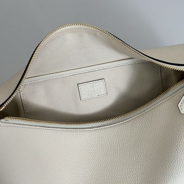 GG original calfskin half horsebit medium bag 860787 white