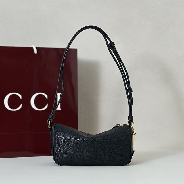 GG original calfskin half horsebit mini bag 860784 black