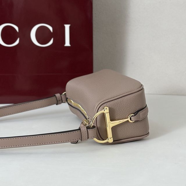 GG original calfskin half horsebit mini bag 860784 grey