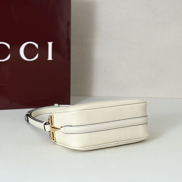 GG original calfskin half horsebit mini bag 860784 white