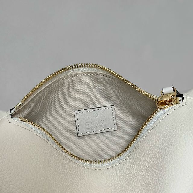 GG original calfskin half horsebit mini bag 860784 white