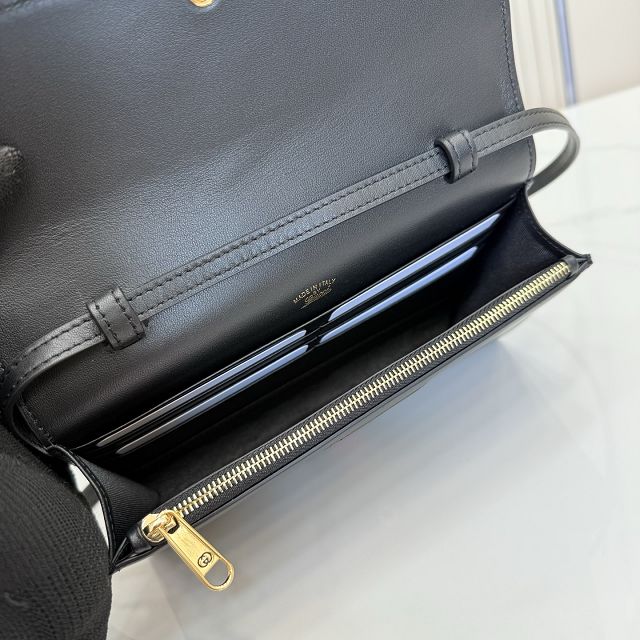 GG original calfskin horsebit web wallet 867120 black