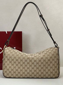 GG original canvas half horsebit large bag 862530 brown