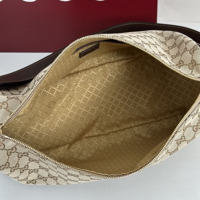 GG original canvas half horsebit large bag 862530 brown