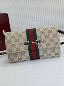 GG original canvas horsebit web wallet 867120 brown