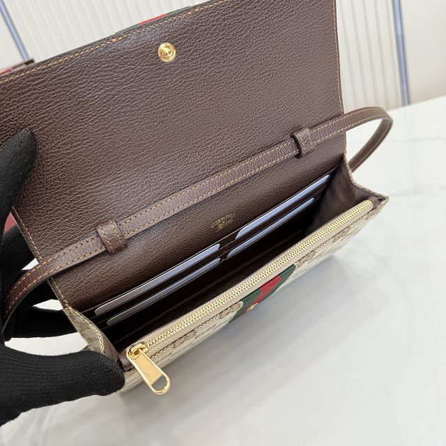 GG original canvas horsebit web wallet 867120 brown