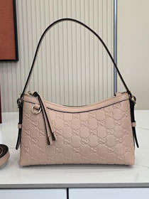 GG original calfskin emblem small shoulder bag 847450 pink beige