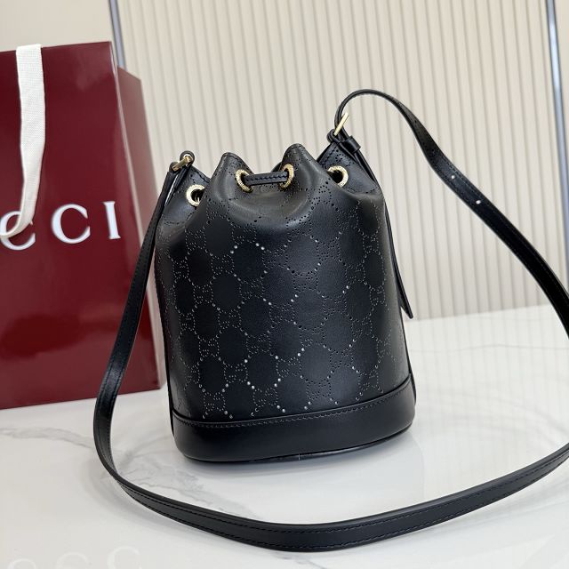 GG original calfskin venice mini bucket bag 876060 black