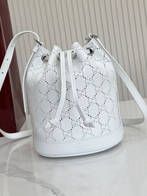 GG original calfskin venice mini bucket bag 876060 white