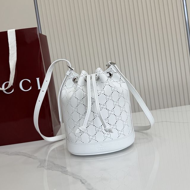 GG original calfskin venice mini bucket bag 876060 white