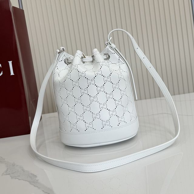 GG original calfskin venice mini bucket bag 876060 white
