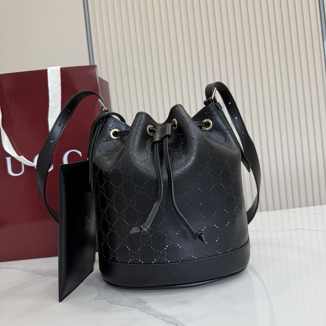 GG original calfskin venice small bucket bag A002GW black