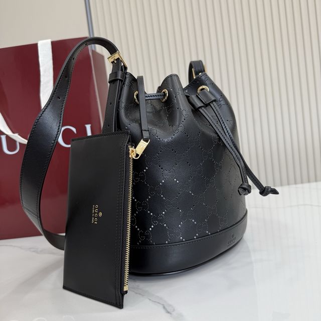 GG original calfskin venice small bucket bag A002GW black