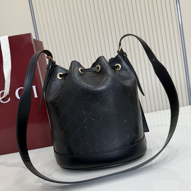 GG original calfskin venice small bucket bag A002GW black