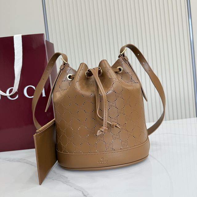 GG original calfskin venice small bucket bag A002GW brown