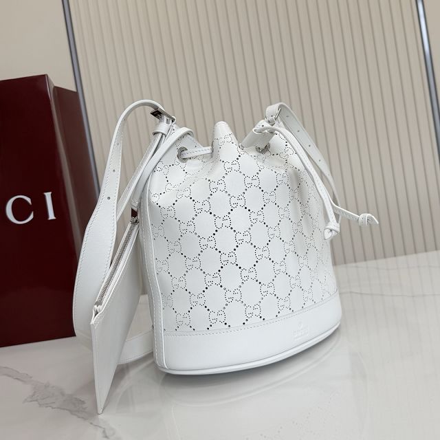 GG original calfskin venice small bucket bag A002GW white