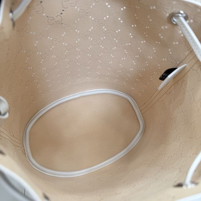 GG original calfskin venice small bucket bag A002GW white