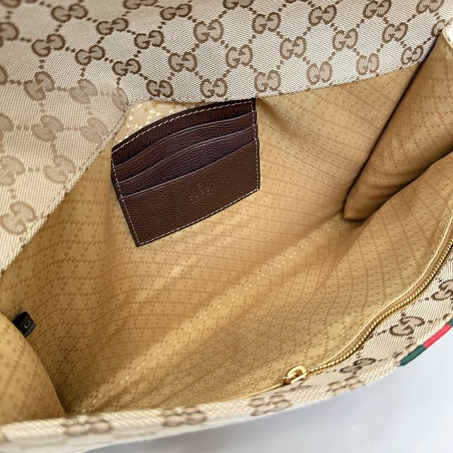 GG original canvas pouch with web 875697 brown