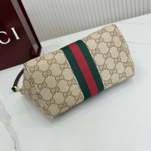 GG original canvas small pouch with web 876055 brown
