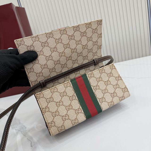 GG original canvas small pouch A002KM brown