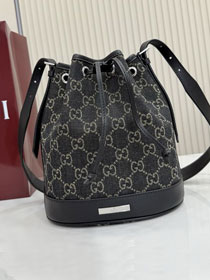 GG original denim venice small bucket bag 875237 black