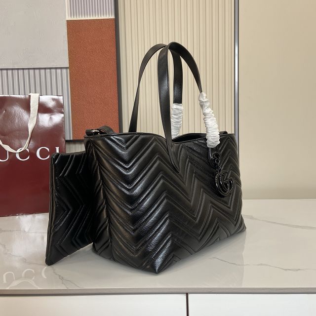 GG original calfskin marmont medium tote bag 855279 black